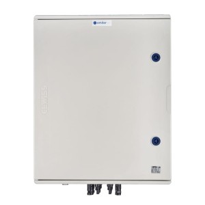 Rozdzielnica DCAC IP66 z ogranicznikiem przepięć DC Dehn 1000V typu 1+2, 4x MPPT | ogr. AC Dehn typ 1+2, 100A 3-F, FR 100A, syg. faz + gniazdko | EM-855_DCAC