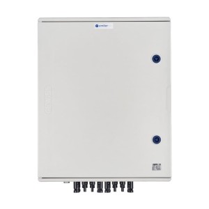 Rozdzielnica DCAC IP66 z ogranicznikiem przepięć DC Dehn 1000V typu 1+2, 5x MPPT | ogr. AC Dehn typ 1+2, 100A 3-F, FR 100A, syg. faz + gniazdko | EM-854_DCAC