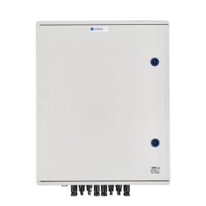 Rozdzielnica DCAC IP66 z ogranicznikiem przepięć DC Dehn 1000V typu 2, 5 x MPPT | ogr. AC Dehn typ 2, 100A 3-F, FR 100A, syg. faz + gniazdko | EM-1007_DCAC