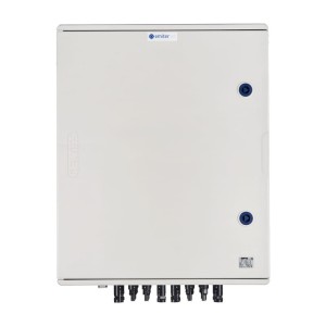 Rozdzielnica DCAC IP66 z ogranicznikiem przepięć DC Dehn 1000V typu 2, 6 x MPPT | ogr. AC Dehn typ 2, 100A 3-F, FR 100A, syg. faz + gniazdko | EM-1009_DCAC
