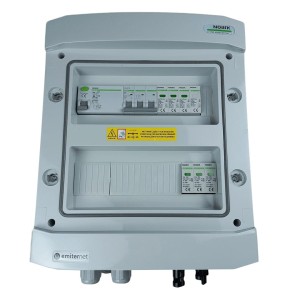 Rozdzielnica DCAC IP65 z ogranicznikiem przepięć DC Noark 1000V typu 2, 1 x MPPT | ogr. AC Noark typ 2, 16A 3-F, RCD typ A 40A/300mA | EM-1100N_DCAC