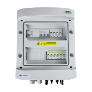 Rozdzielnica DCAC IP65 z ogranicznikiem przepięć DC Noark 1000V typu 1+2, 2x MPPT | ogr. AC Noark typ 1+2, 20A 3-F, RCD typ A 40A/100mA | EM-918N_DCAC