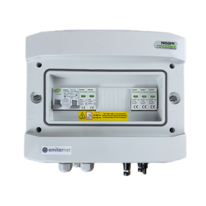 Rozdzielnica DCAC IP65 z ogranicznikiem przepięć DC Noark 1000V typu 2, 2x MPPT | ogr. AC Noark typ 2, 20A 1-F, RCD 40A/300mA | EM-937N_DCAC