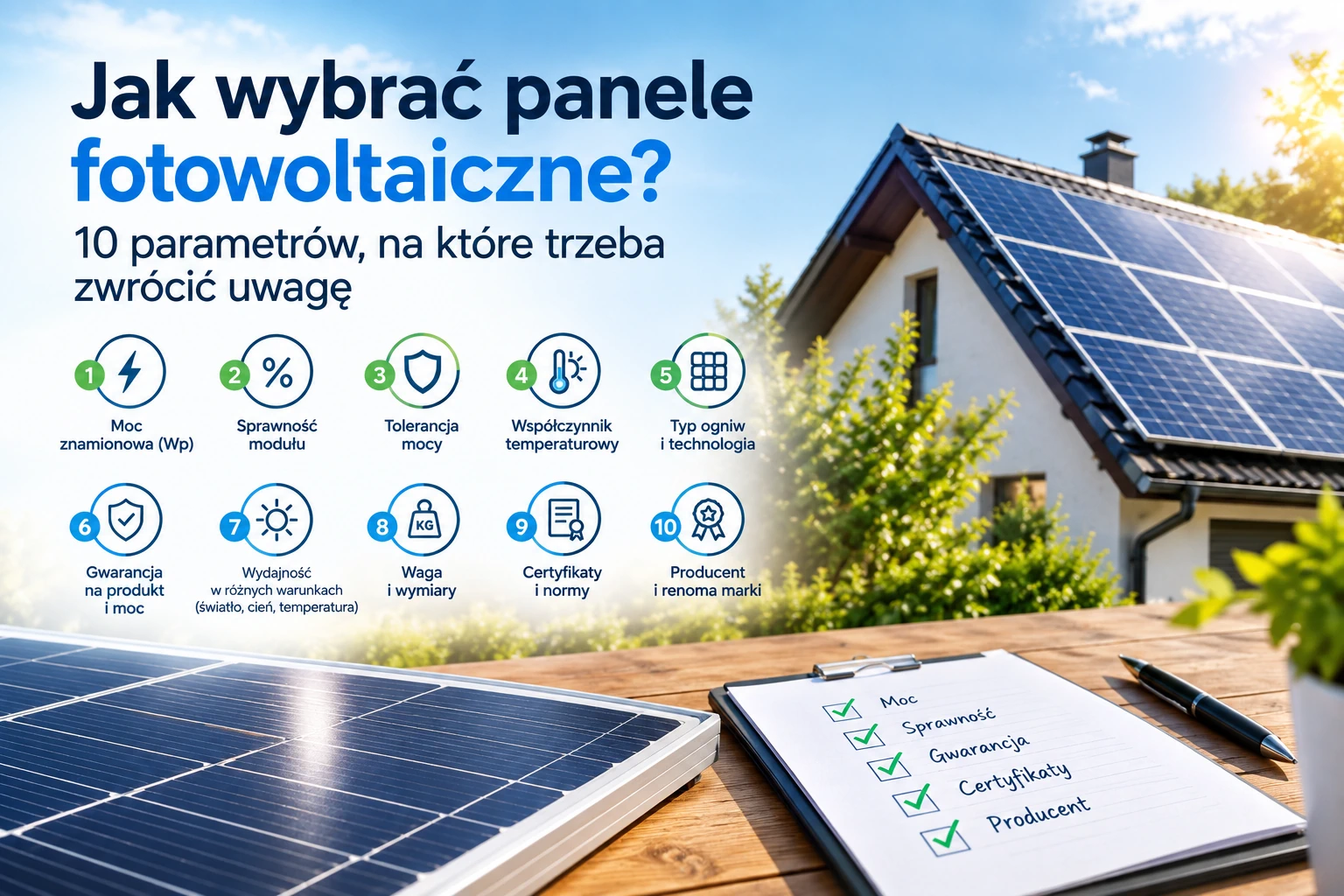 Jak wybrać panele fotowoltaiczne? 10 parametrów, na które trzeba zwrócić uwagę