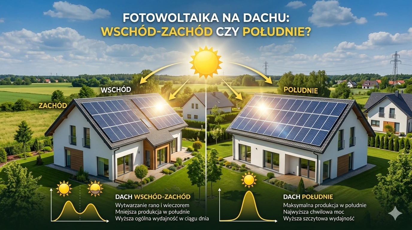 Fotowoltaika na dachu wschód–zachód czy południe?