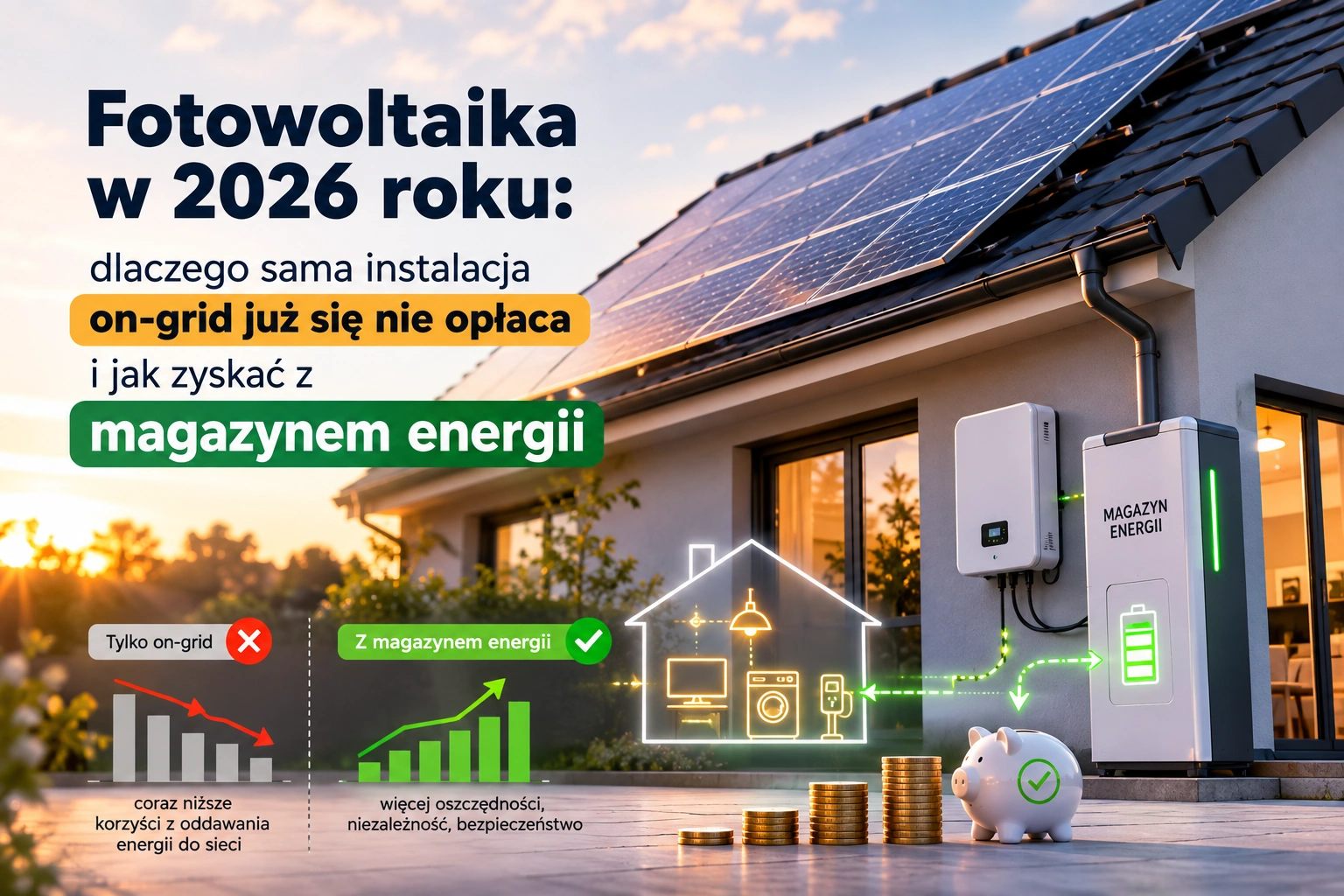 Fotowoltaika w 2026 roku: dlaczego sama instalacja on-grid już się nie opłaca i jak zyskać z magazynem energii