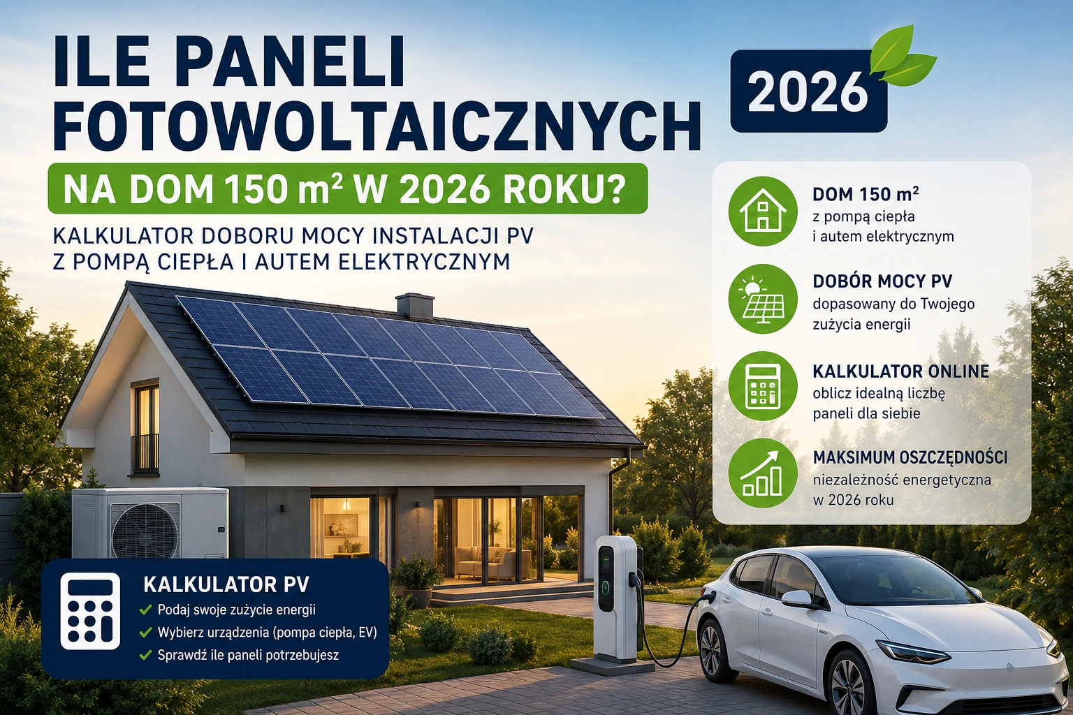Ile paneli fotowoltaicznych na dom 150 m² w 2026 roku?